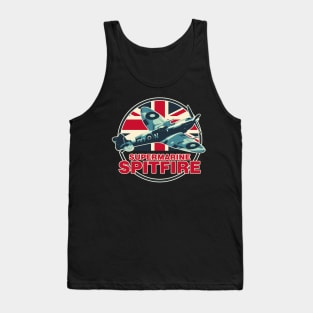 Spitfire RAF Supermarine Fighter Aircraft Plane Airplane British ww2 UK Tank Top